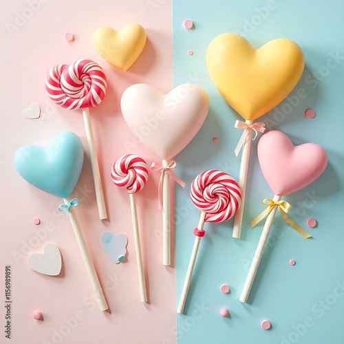 Obraz na płótnie Valentine sweet testy heart shaped candy