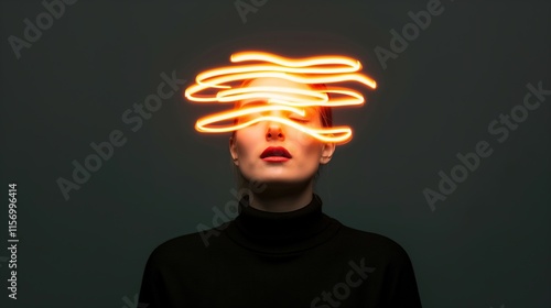 A flow of light energy rising from a person’s head, symbolizing the expansion of consciousness. personal development, wellness,motivational,meditation photo