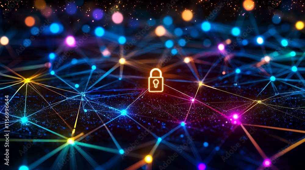 Obraz premium Cybersecurity Network: Data Protection and Digital Safety