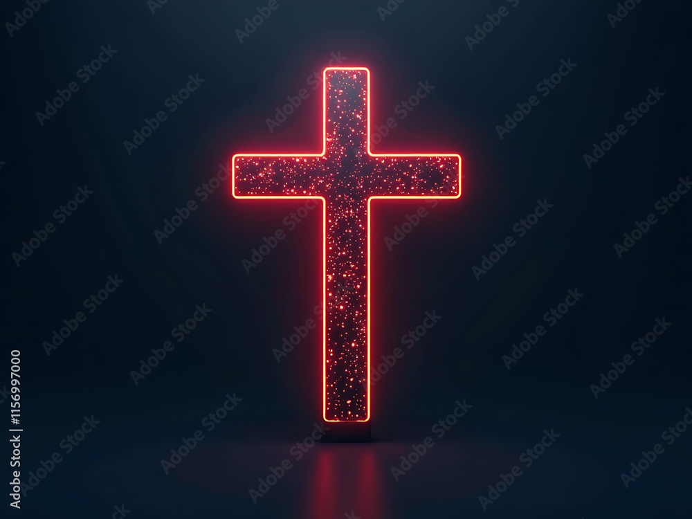 Fototapeta premium The Christian Cross Is A Digital Technology Symbol That Has Been Widely Used And Adapted For Various Purposes Globally Today. 00002