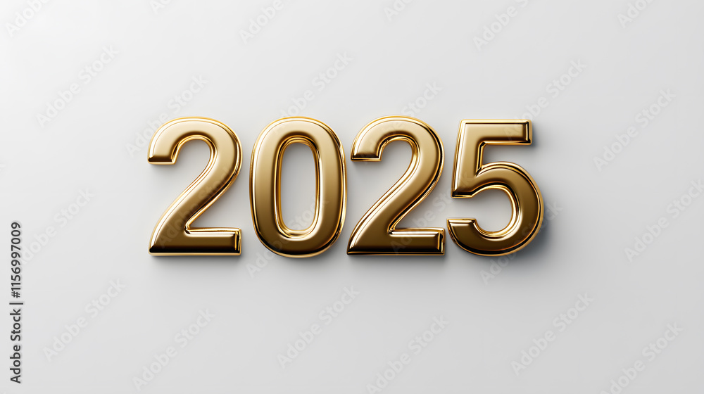 Shiny Gold 2025 Year with Greenery generate by AI Shiny Gold 2025 Year with Greenery generate by AI