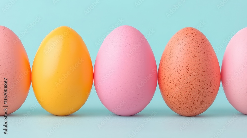 Chicken and Duck Egg Concept, Unique Display of Duck and Chicken Egg Yolks in Various Hues Against a Soft Turquoise Background Chicken and Duck Egg Concept, Unique Display of Duck and Chicken Egg Yolks in Various Hues Against a Soft Turquoise Background