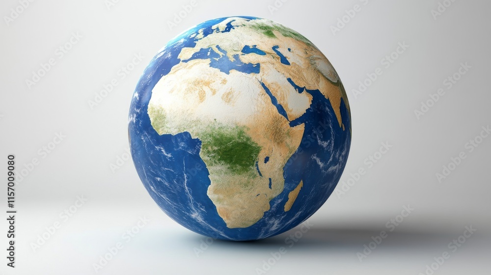 A vibrant globe showcasing Earth's continents A vibrant globe showcasing Earth's continents