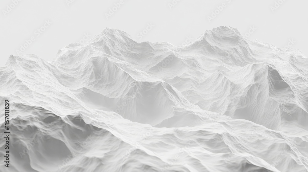 Fototapeta premium Abstract white mountain landscape texture.
