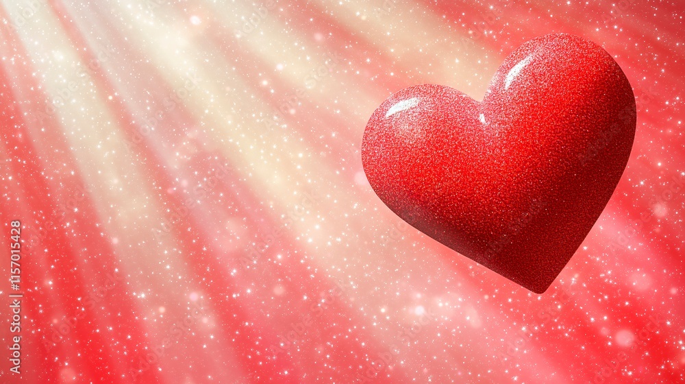 Obraz premium Shiny heart design for Valentine's Day celebration, Valentine's Day website image, Valentines advertisement photograph