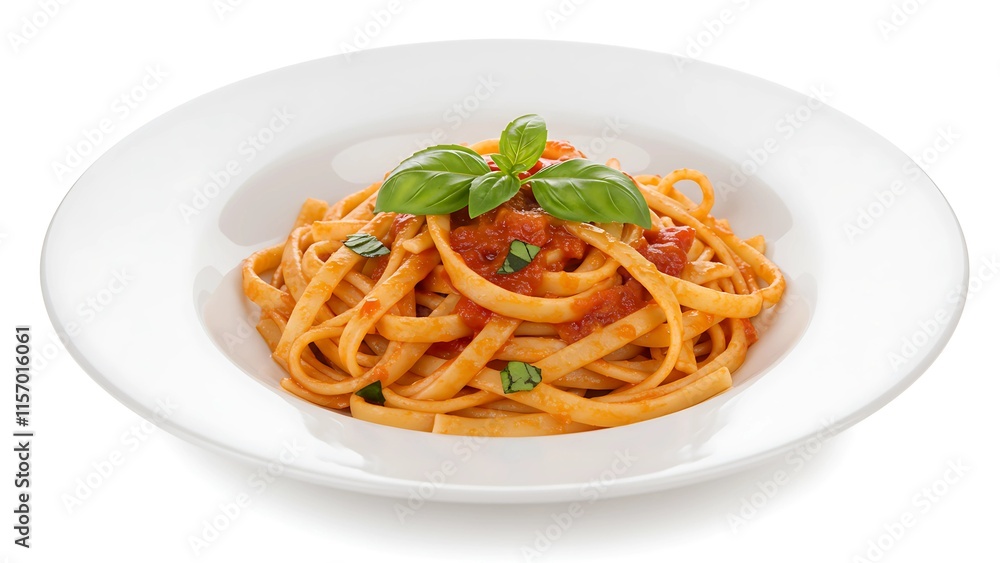 Traditional Fettuccine with Tomato Sauce and Fresh Basil Traditional Fettuccine with Tomato Sauce and Fresh Basil