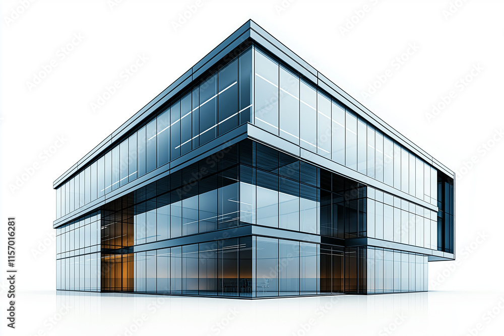 Modern Glass Office Building Architecture Design Exterior. Generative Ai. Modern Glass Office Building Architecture Design Exterior. Generative Ai.