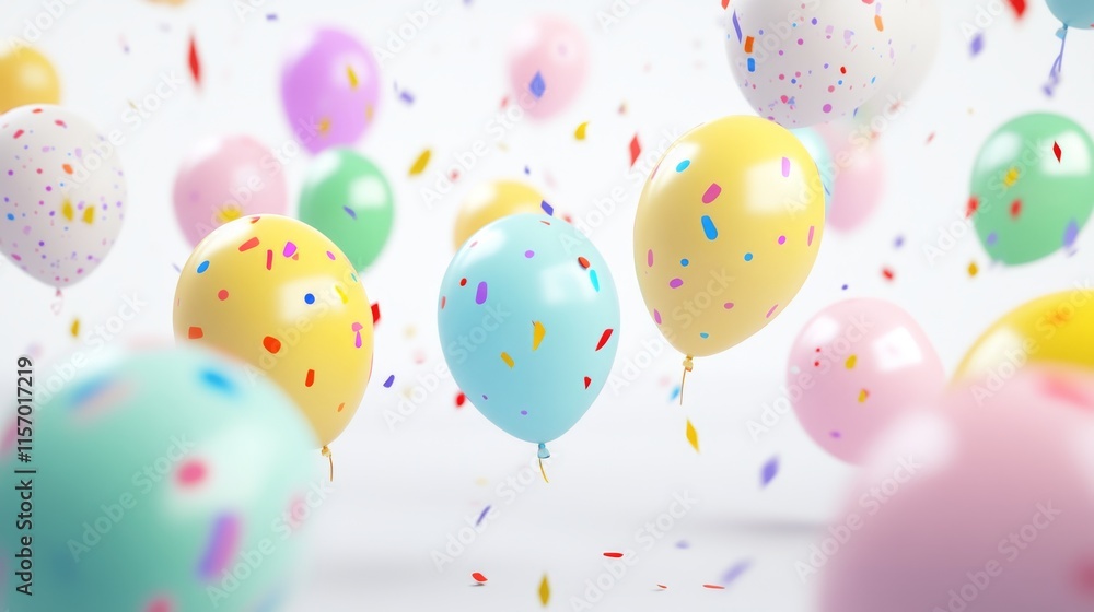 Colorful balloons float in joyous celebration. Colorful balloons float in joyous celebration.