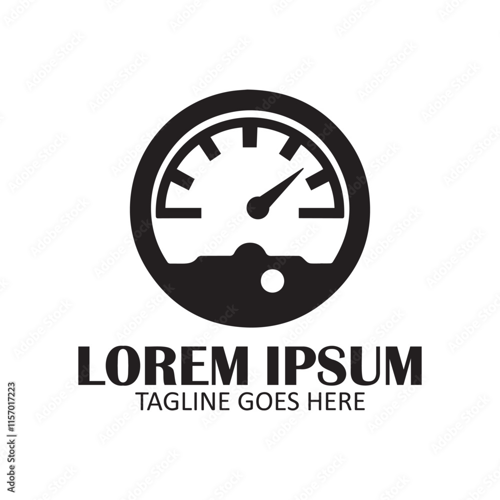 Gauge silhouette logo on white background Gauge silhouette logo on white background