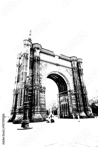 Arc de triomf standing majestically in barcelona, spain