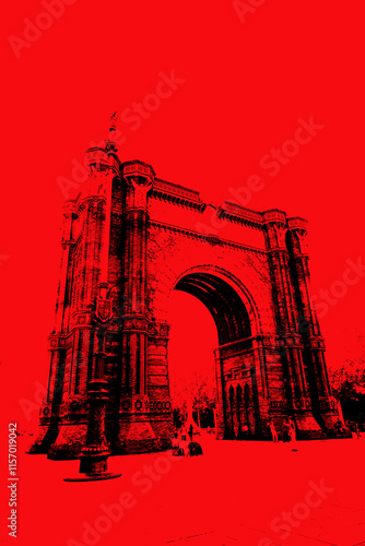 Arc de triomf standing majestically in barcelona, spain