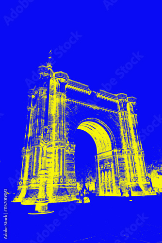 Arc de triomf standing majestically in barcelona, spain
