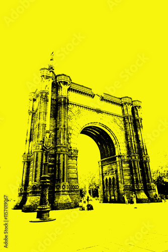 Arc de triomf standing majestically in barcelona, spain