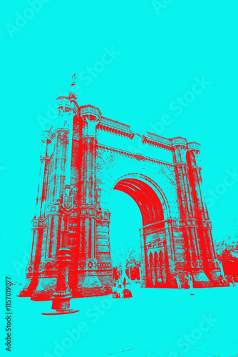 Arc de triomf standing majestically in barcelona, spain