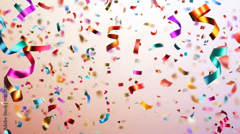 Obraz premium Colorful confetti falling for a festive occasion.