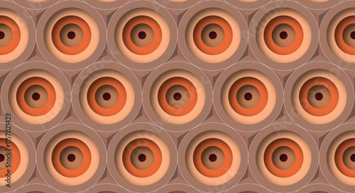 Unusual 3d mocha mousse circle pattern background