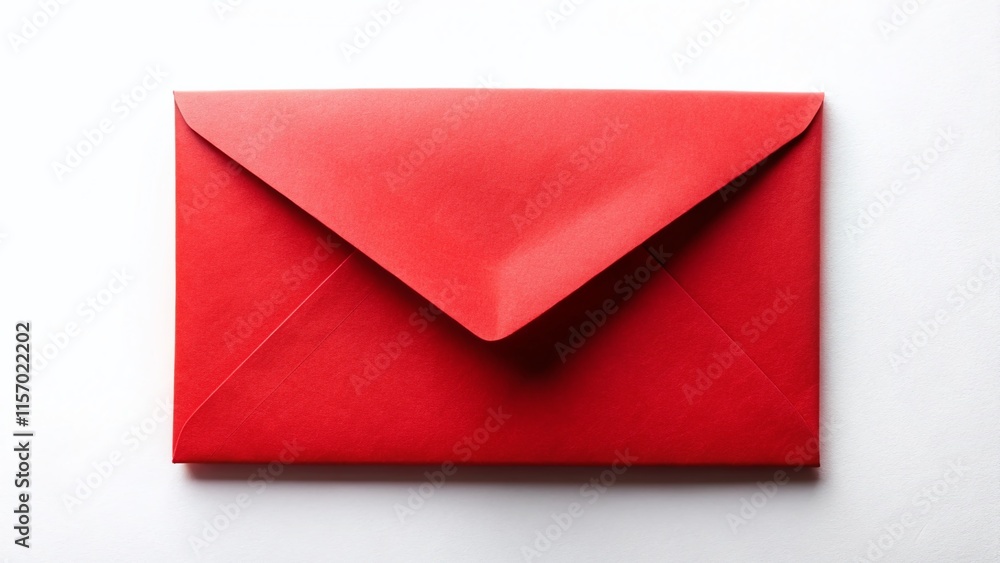 Red Envelope on White, Clean Minimalist Background - Chinese New Year Gift Red Envelope on White, Clean Minimalist Background - Chinese New Year Gift
