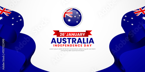 Australia Independence day Banner background with waving flag