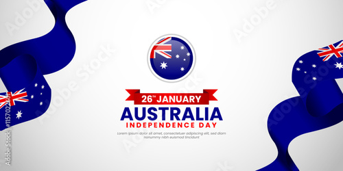 Australia Independence day Banner background with waving flag