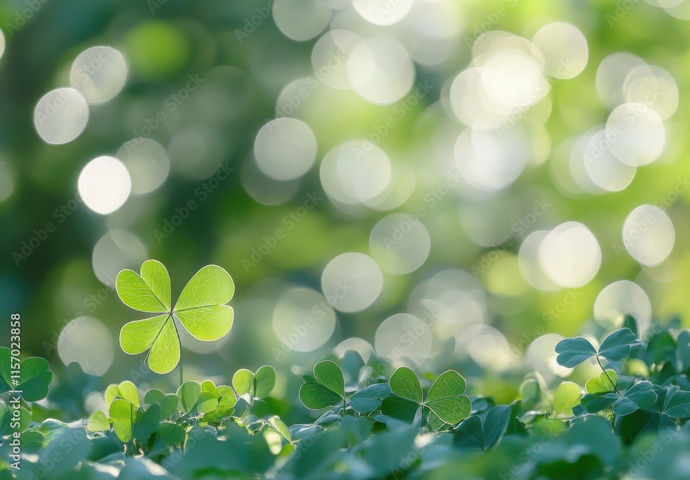Lush Green Background with Sweet Clover Leaves and Beautiful Bokeh Effect in a Natural Setting for Vibrant Spring and Summer Imagery Lush Green Background with Sweet Clover Leaves and Beautiful Bokeh Effect in a Natural Setting for Vibrant Spring and Summer Imagery
