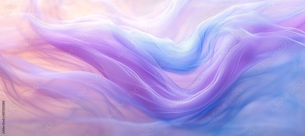 Pastel Gradient Background, Flowing Fabric Creates Abstract Design, Concepts of Luxury, and Softness Pastel Gradient Background, Flowing Fabric Creates Abstract Design, Concepts of Luxury, and Softness