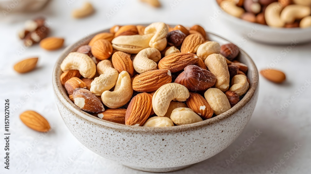 Nut mix delight healthy snack ideas kitchen food photography bright background close-up nutrition awareness Nut mix delight healthy snack ideas kitchen food photography bright background close-up nutrition awareness
