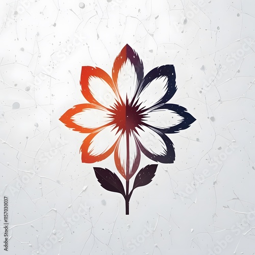 Flower silhouette vector illustration on white background