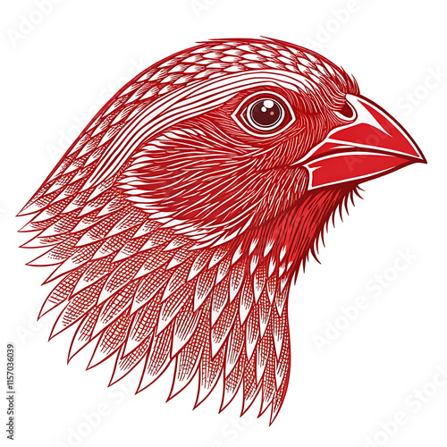 Red-billed firefinch head logo silhouette vector art illustration    photo