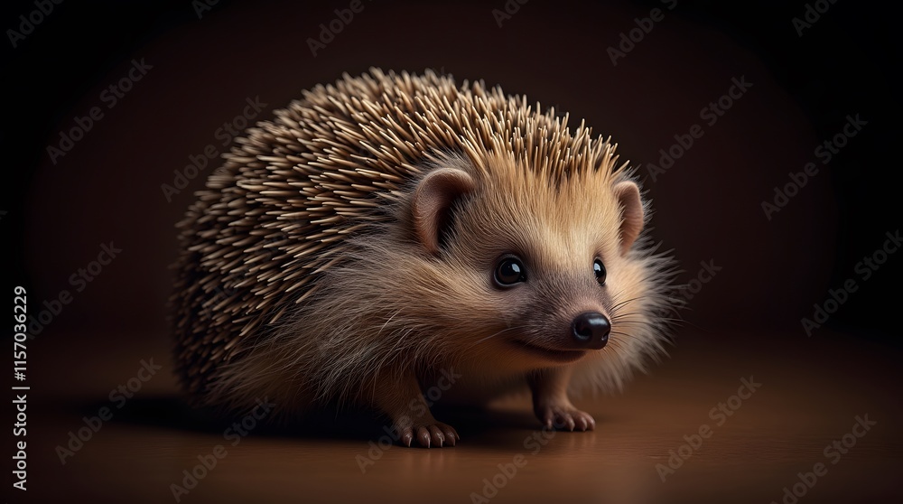 Adorable hedgehog portrait:  Spines, curious eyes, and a charming gaze.  A delightful wildlife close-up.