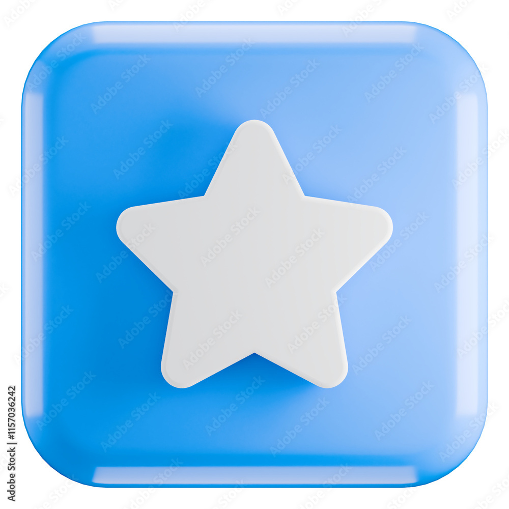 3D Star Icon - Blue 3D Star Icon - Blue