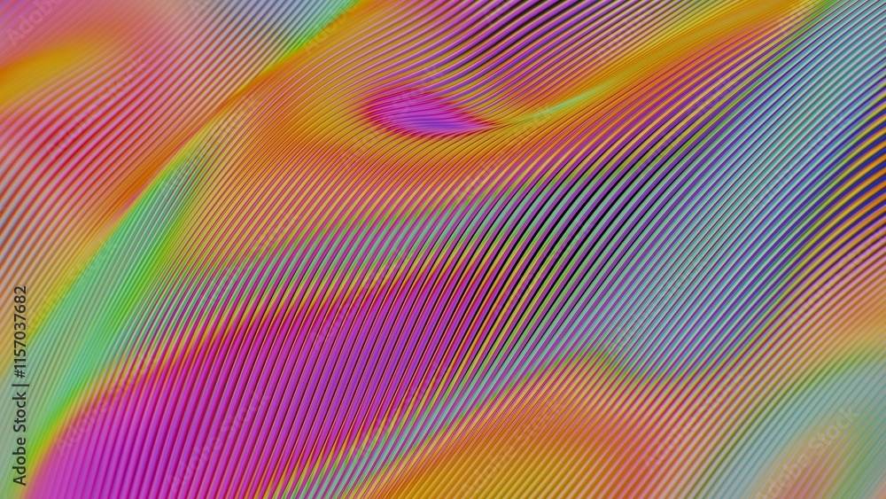 Obraz premium Abstract Gradient Lines with Vibrant Multicolored Waves