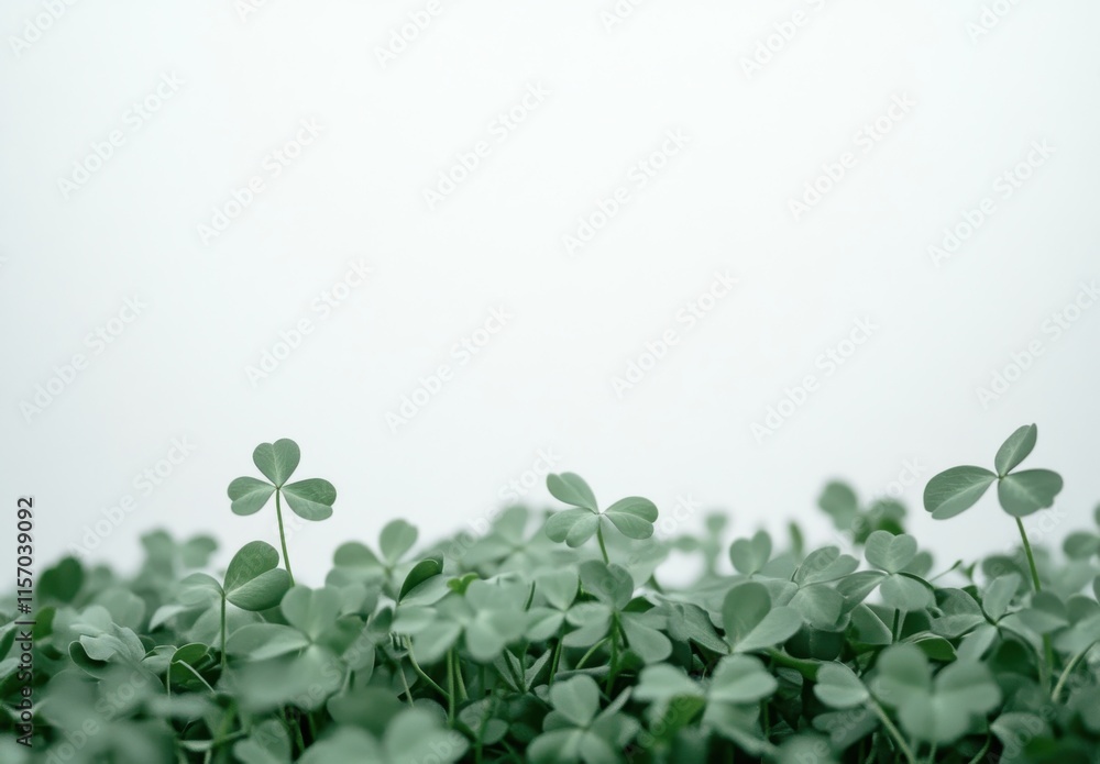 Lush Green Clover Leaves with Soft Focus and Bright Background, Perfect for Nature Themes, St. Patrick's Day, and Freshness Concepts in Stock Photography Lush Green Clover Leaves with Soft Focus and Bright Background, Perfect for Nature Themes, St. Patrick's Day, and Freshness Concepts in Stock Photography