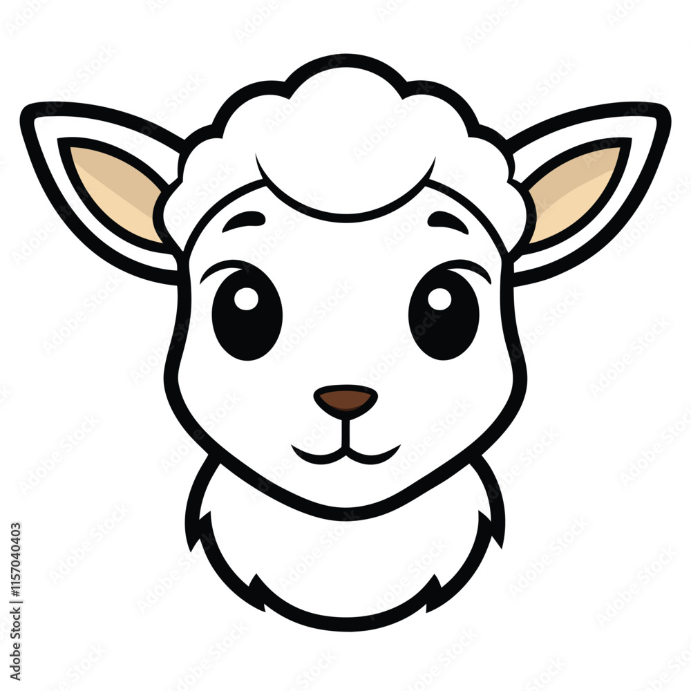 Cute Baby Animals Heads Vector Line Art Illustration, Adorable Minimalist Designs. Cute Baby Animals Heads Vector Line Art Illustration, Adorable Minimalist Designs.