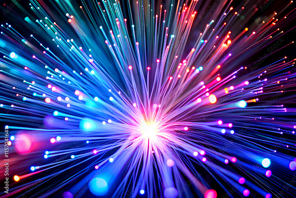 Abstract background with optical fibers in blue and pink colors. High quality photo. Abstract background with optical fibers in blue and pink colors. High quality photo.