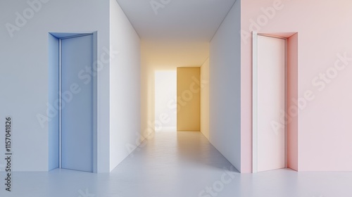 Wallpaper Mural Modern corridor with colorful doors and light. Torontodigital.ca