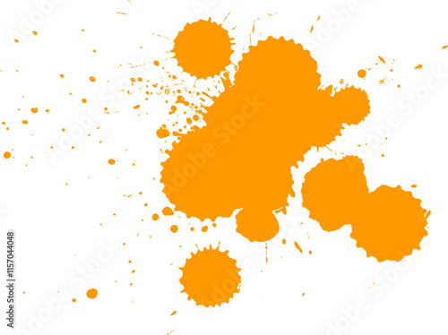 orange watercolor brushed painting splash splatter artistic grunge graphic element