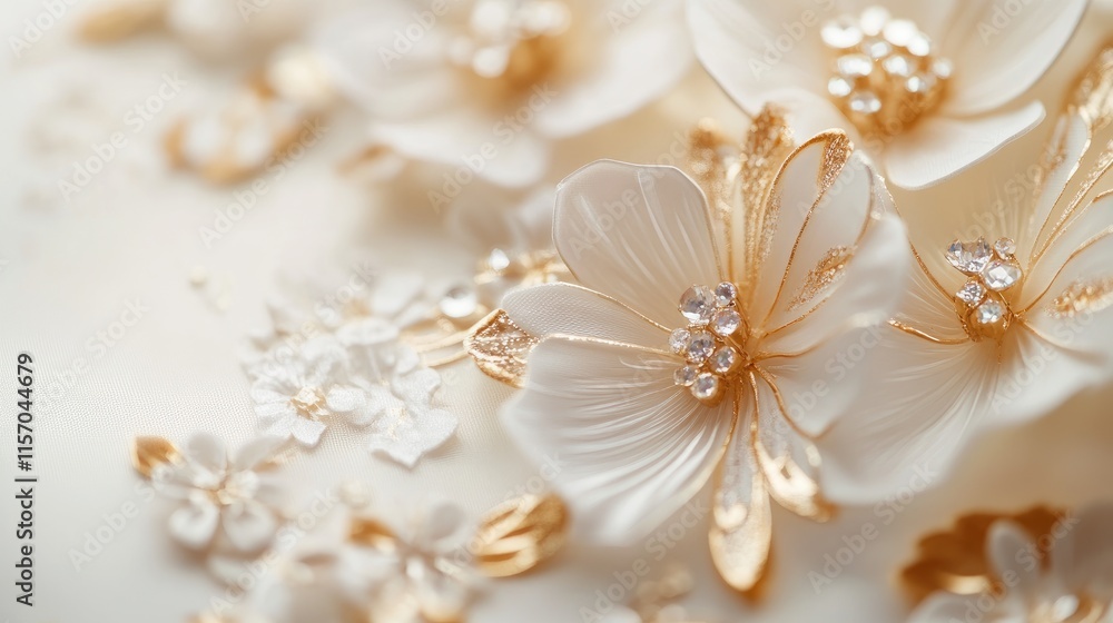 Elegant wedding accessories featuring intricate floral designs with pearls and sequins on a soft background for bridal events and celebrations. Elegant wedding accessories featuring intricate floral designs with pearls and sequins on a soft background for bridal events and celebrations.