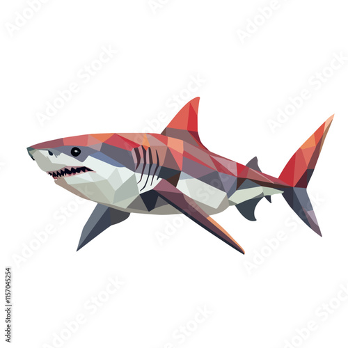 Colorful Low Poly Shark Vector illustration