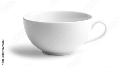 Ceramic tea or coffee cup on a clean white background showcasing simplicity and elegance in drinkware design.