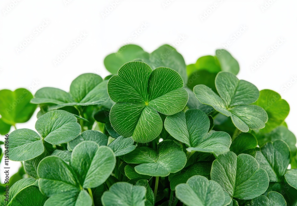 Lush Green Shamrock Leaves Filling the Frame with Fine Details Showcasing Nature’s Beauty and Freshness in a Light Background Ideal for St. Patrick’s Day Themes Lush Green Shamrock Leaves Filling the Frame with Fine Details Showcasing Nature’s Beauty and Freshness in a Light Background Ideal for St. Patrick’s Day Themes