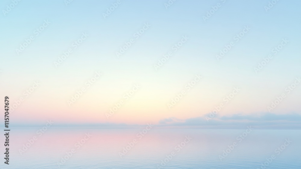 Fototapeta premium Serene ocean view with soft pastel colors