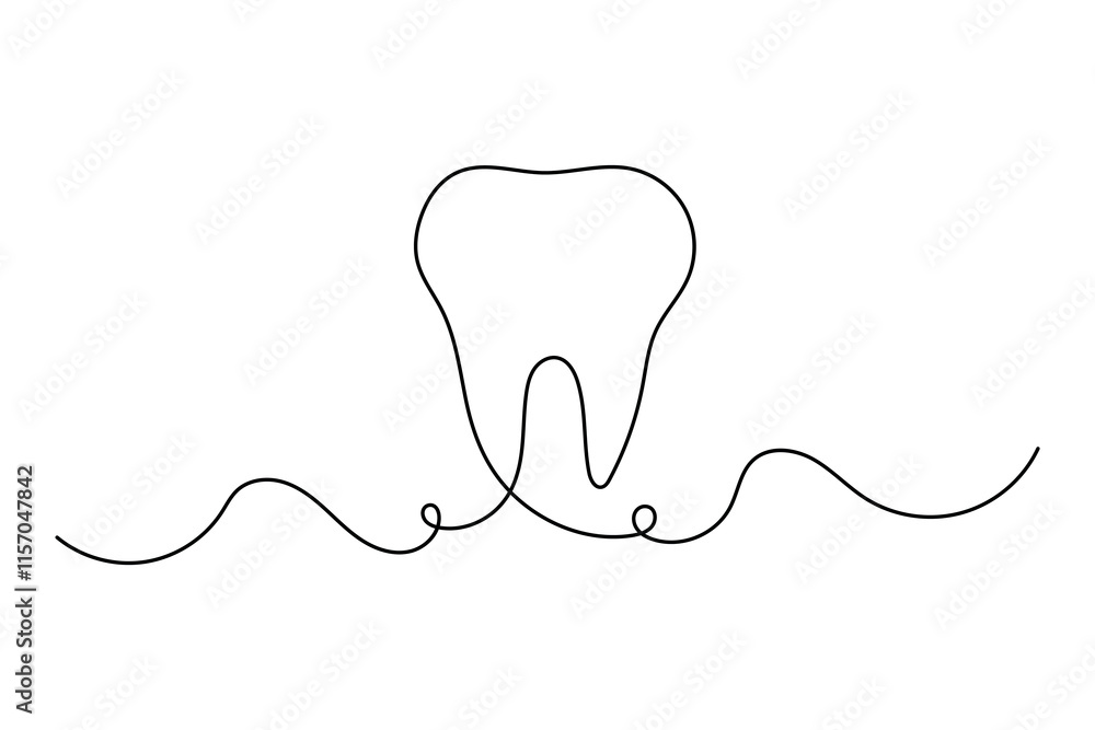 Teeth continuous one line drawing and simple isolated outline vector design
Teeth continuous one line drawing and simple isolated outline vector design