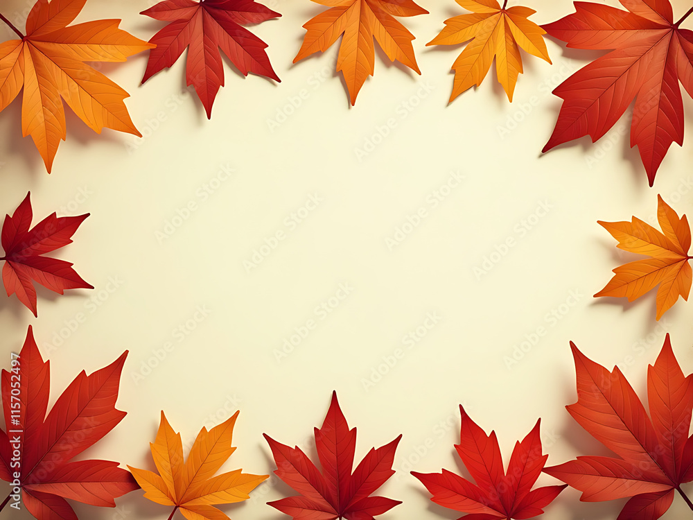 Retro Style Frame Features Autumn Leaves On A Natural Background With Ample Space For Copy And Text Overlay. 00002 Retro Style Frame Features Autumn Leaves On A Natural Background With Ample Space For Copy And Text Overlay. 00002