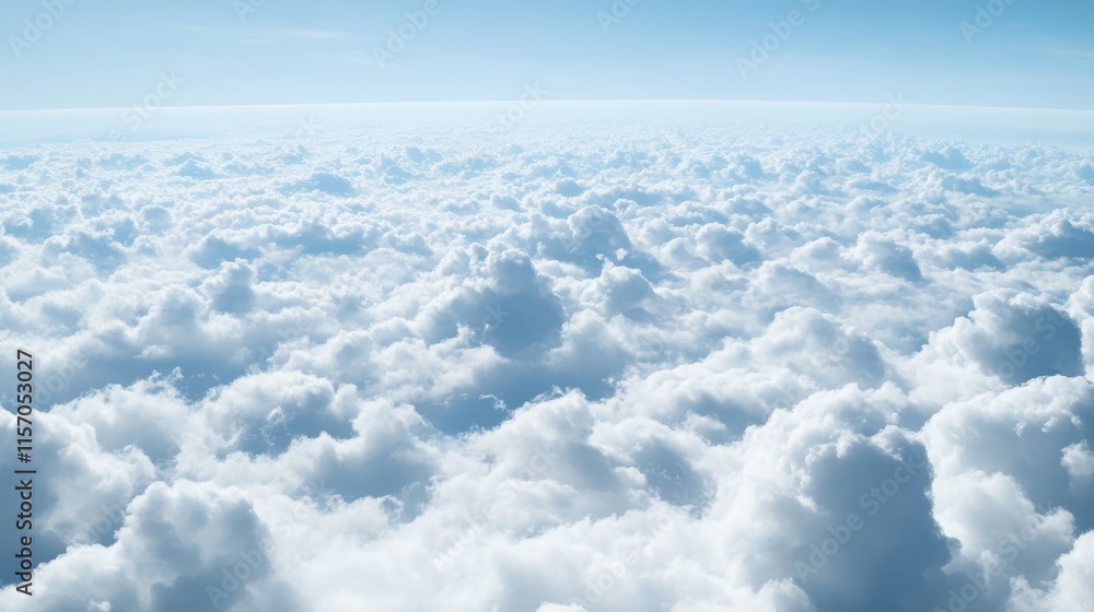 Naklejka premium Soft clouds under a bright blue sky.