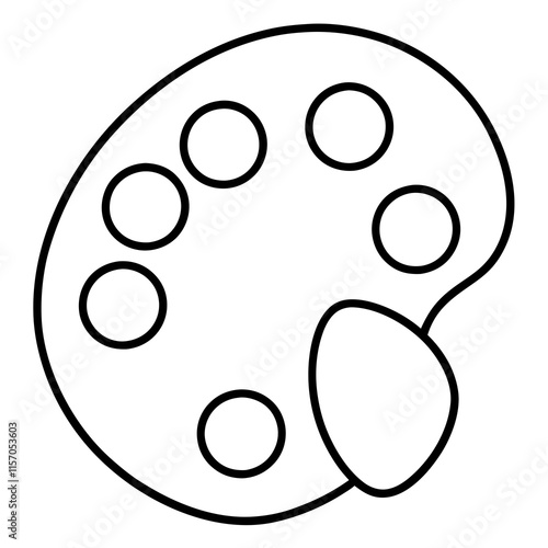 Art Palette Line Art Vector Illustration