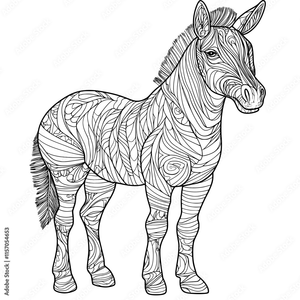 Intricate Zebra Line Art: A detailed and mesmerizing line drawing of a zebra, perfect for coloring pages, art prints, or creative projects. Intricate Zebra Line Art: A detailed and mesmerizing line drawing of a zebra, perfect for coloring pages, art prints, or creative projects.
