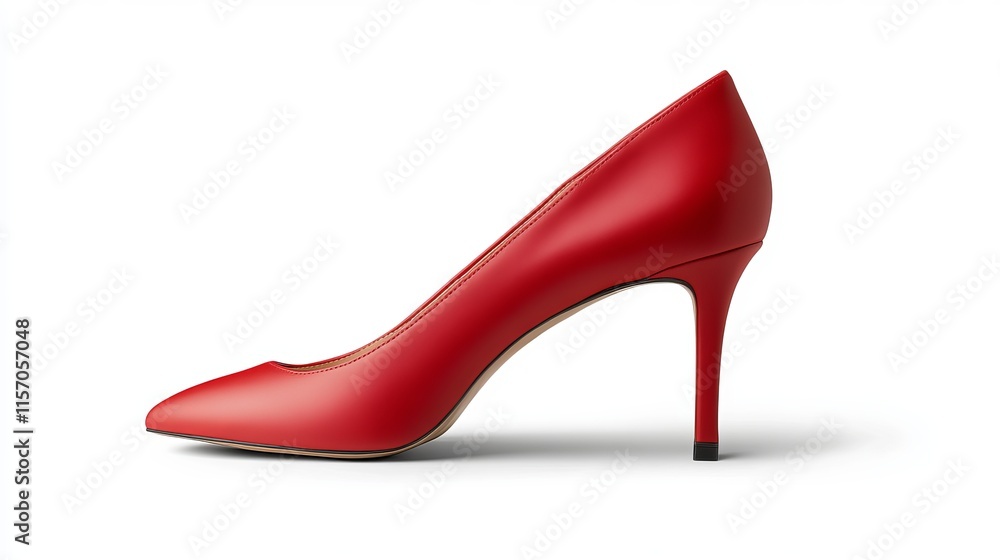 A pair of red high heel shoes isolated on a white background Stylish red high heeled shoes for women A pair of red high heel shoes isolated on a white background Stylish red high heeled shoes for women