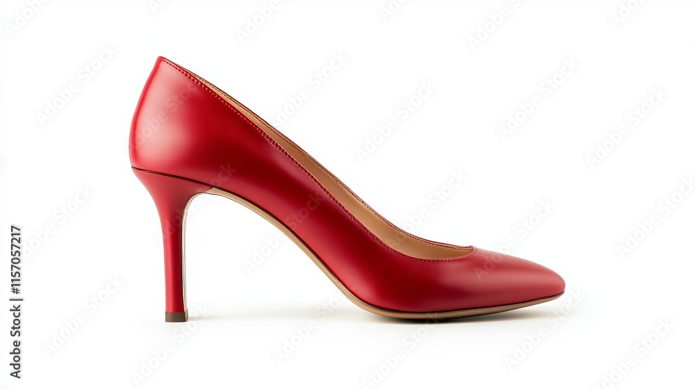 A pair of red high heel shoes isolated on a white background Stylish red high heeled shoes for women A pair of red high heel shoes isolated on a white background Stylish red high heeled shoes for women