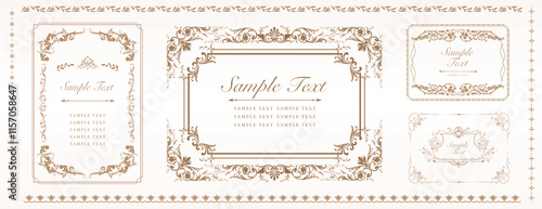 Decorative vector frames and borders. Vintage floral ornament. Isolated icons vector set..eps