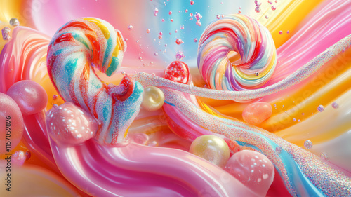 close up of colorful lollipop